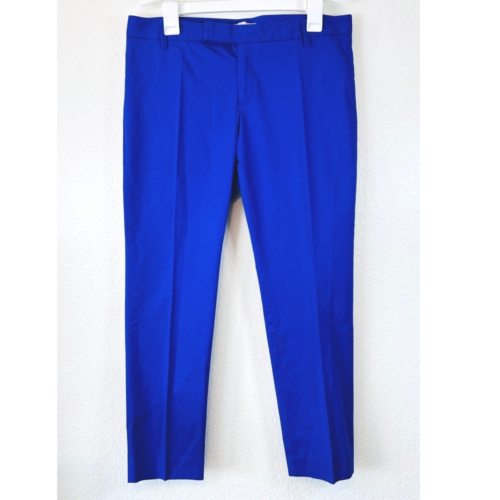 Gap Minimalist Chic Slim Cropped Pants Cobalt Royal Blue Stretch Cotton SZ 8